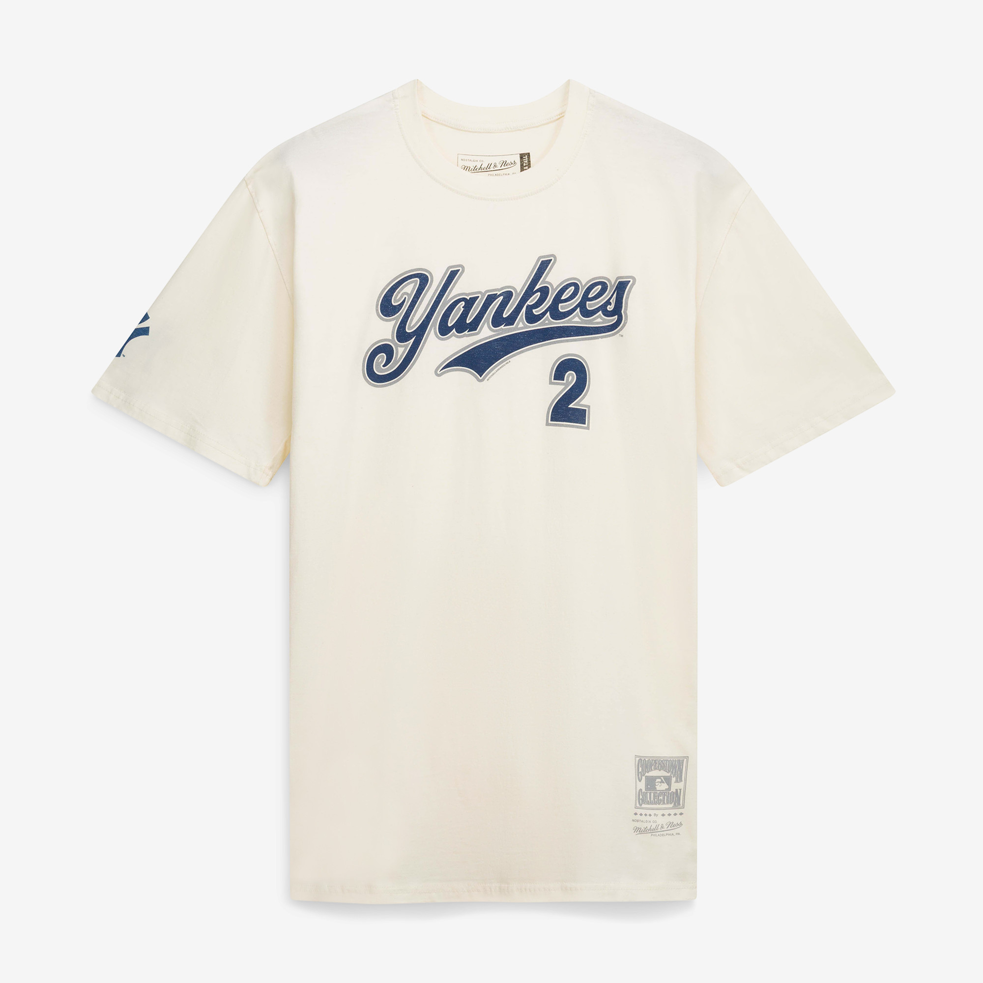 Men's Mitchell & Ness Derek Jeter Cream New York Yankees Big & Tall Name & Number T-Shirt