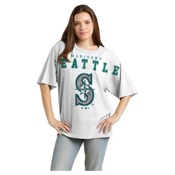 Women's Fanatics  White Seattle Mariners Relaxed Big Text T-Shirt