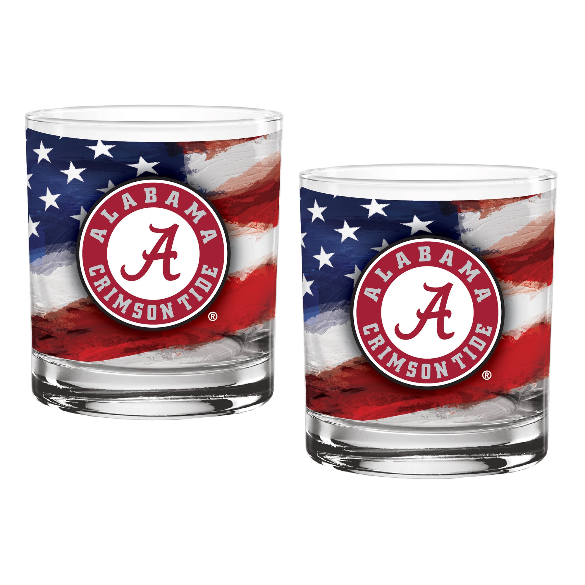 Alabama Crimson Tide  Two-Pack 14oz. Americana Rocks Glass Set