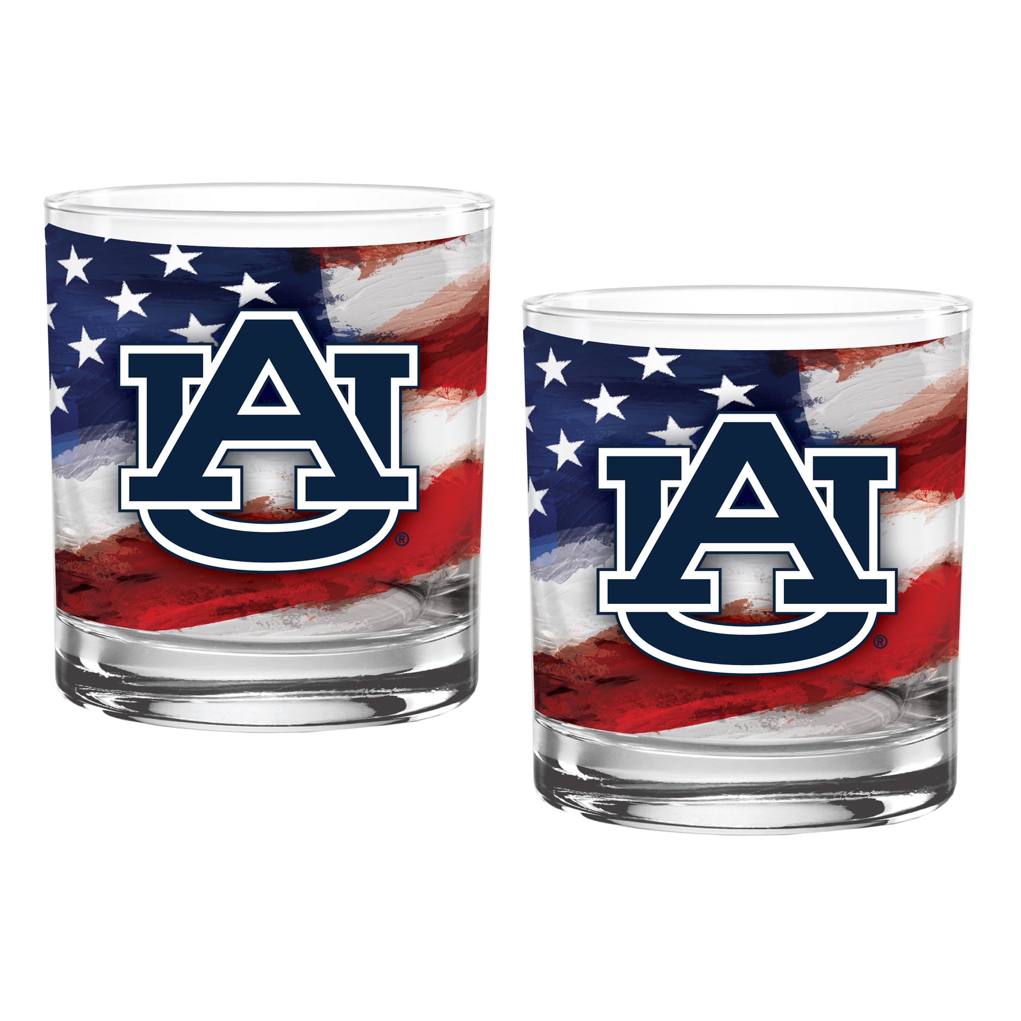Auburn Tigers  Two-Pack 14oz. Americana Rocks Glass Set