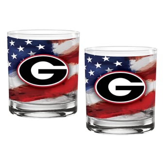 Georgia Bulldogs  Two-Pack 14oz. Americana Rocks Glass Set