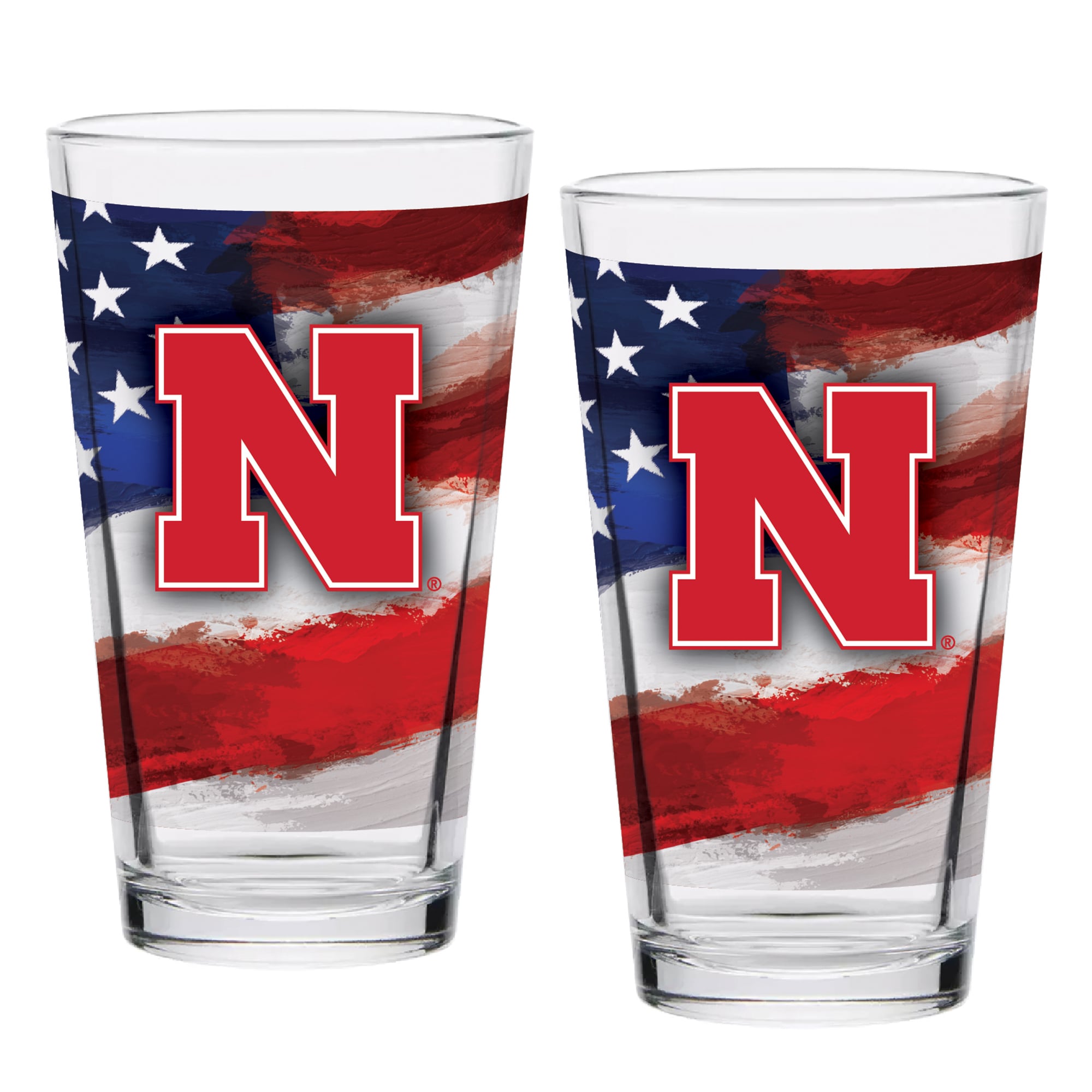 Nebraska Huskers  Two-Pack 16oz. Americana Pint Glass Set
