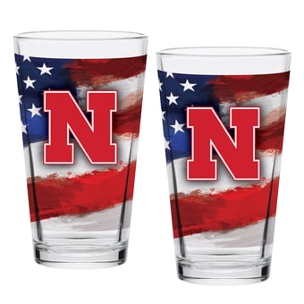 Nebraska Huskers Two-Pack 16oz. Americana Pint Glass Set