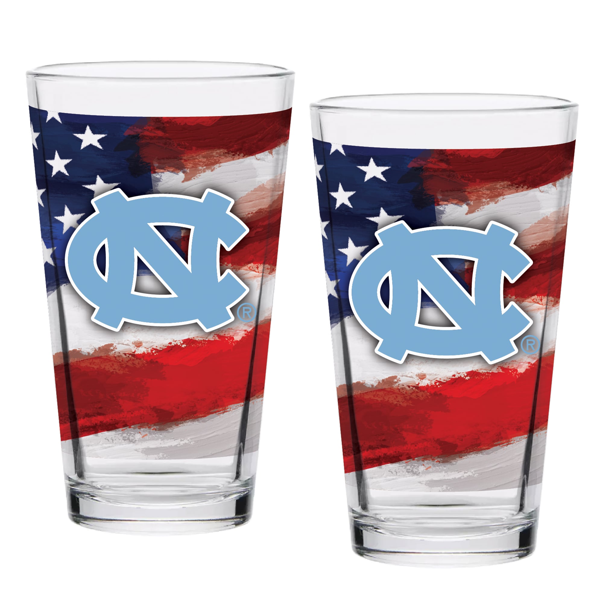 North Carolina Tar Heels  Two-Pack 16oz. Americana Pint Glass Set
