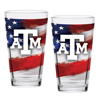 Texas A&M Aggies  Two-Pack 16oz. Americana Pint Glass Set
