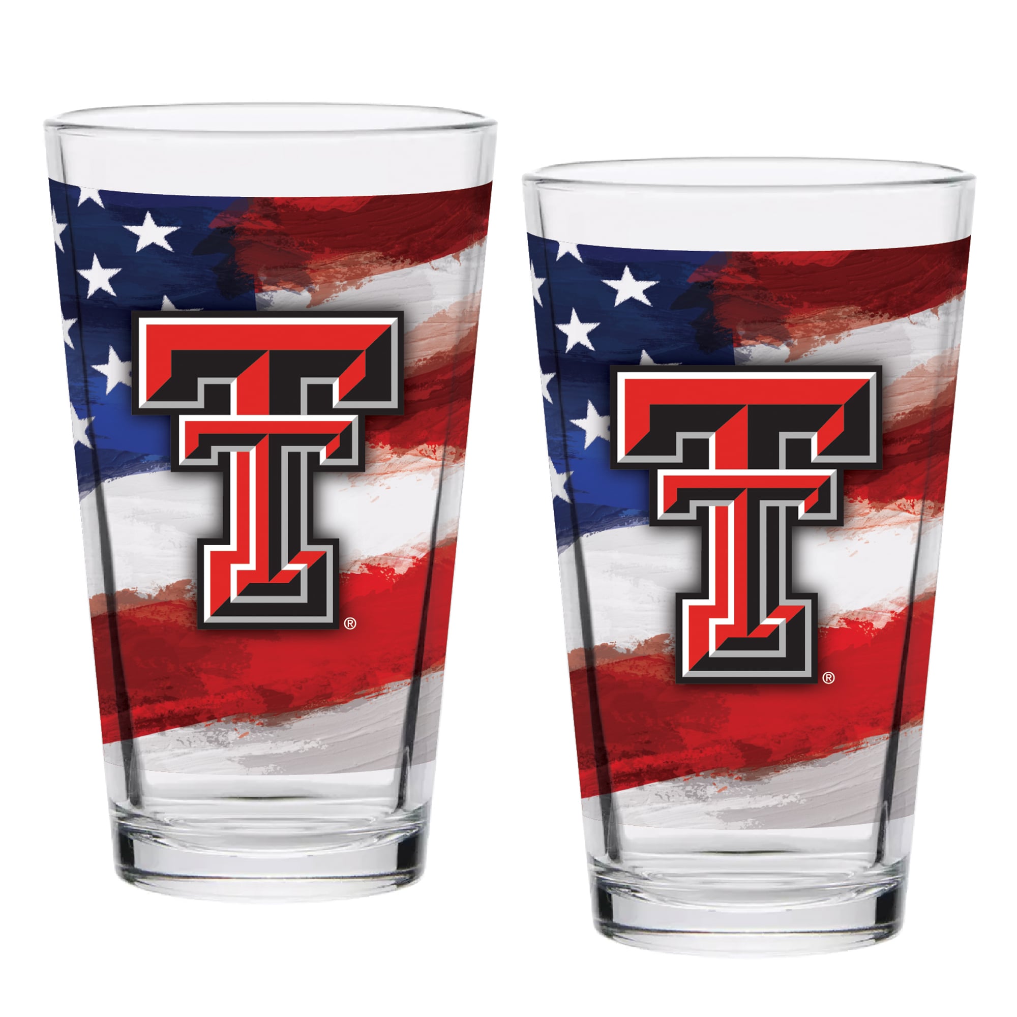 Texas Tech Red Raiders Two-Pack 16oz. Americana Pint Glass Set