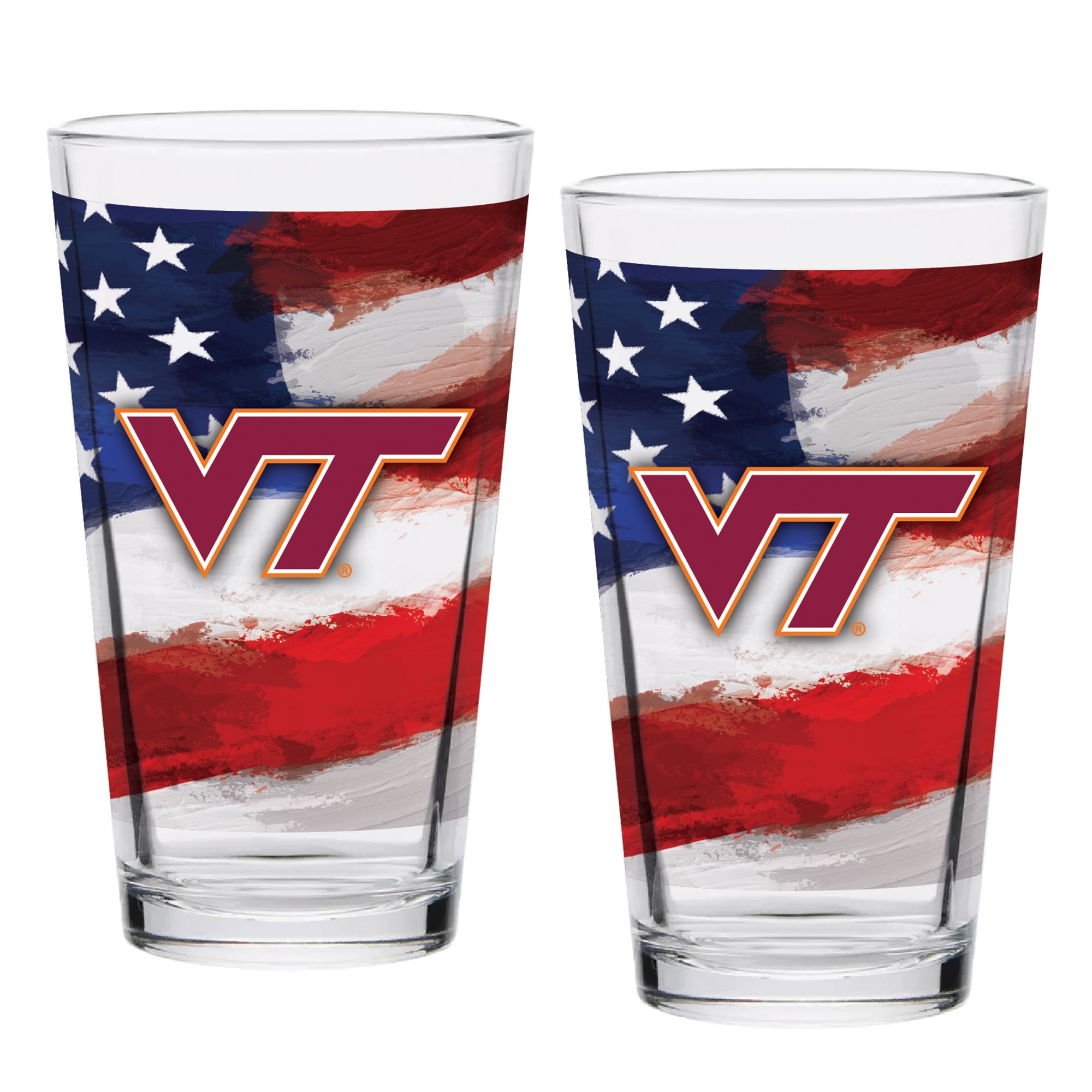 Virginia Tech Hokies  Two-Pack 16oz. Americana Pint Glass Set