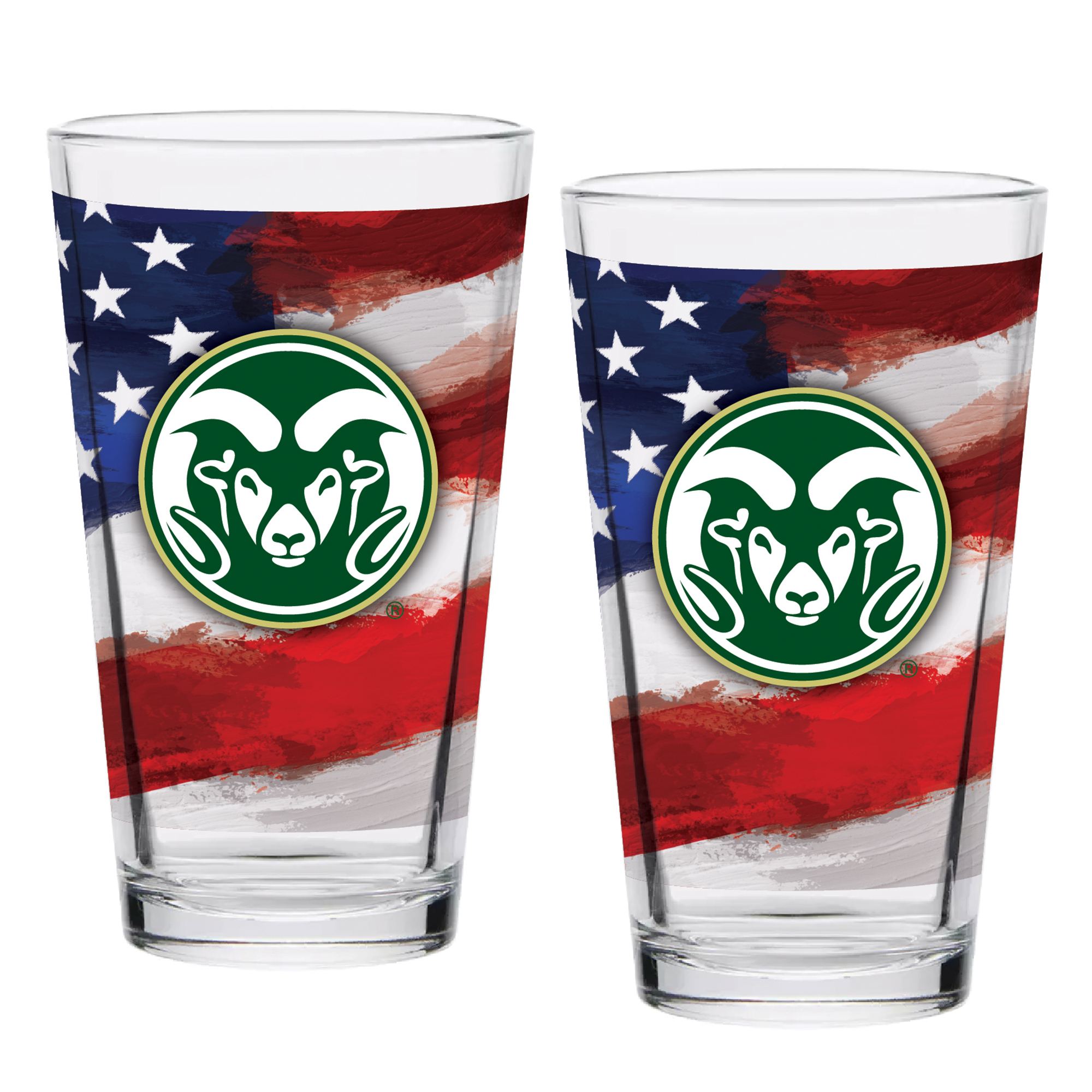 Colorado State Rams  Two-Pack 16oz. Americana Pint Glass Set