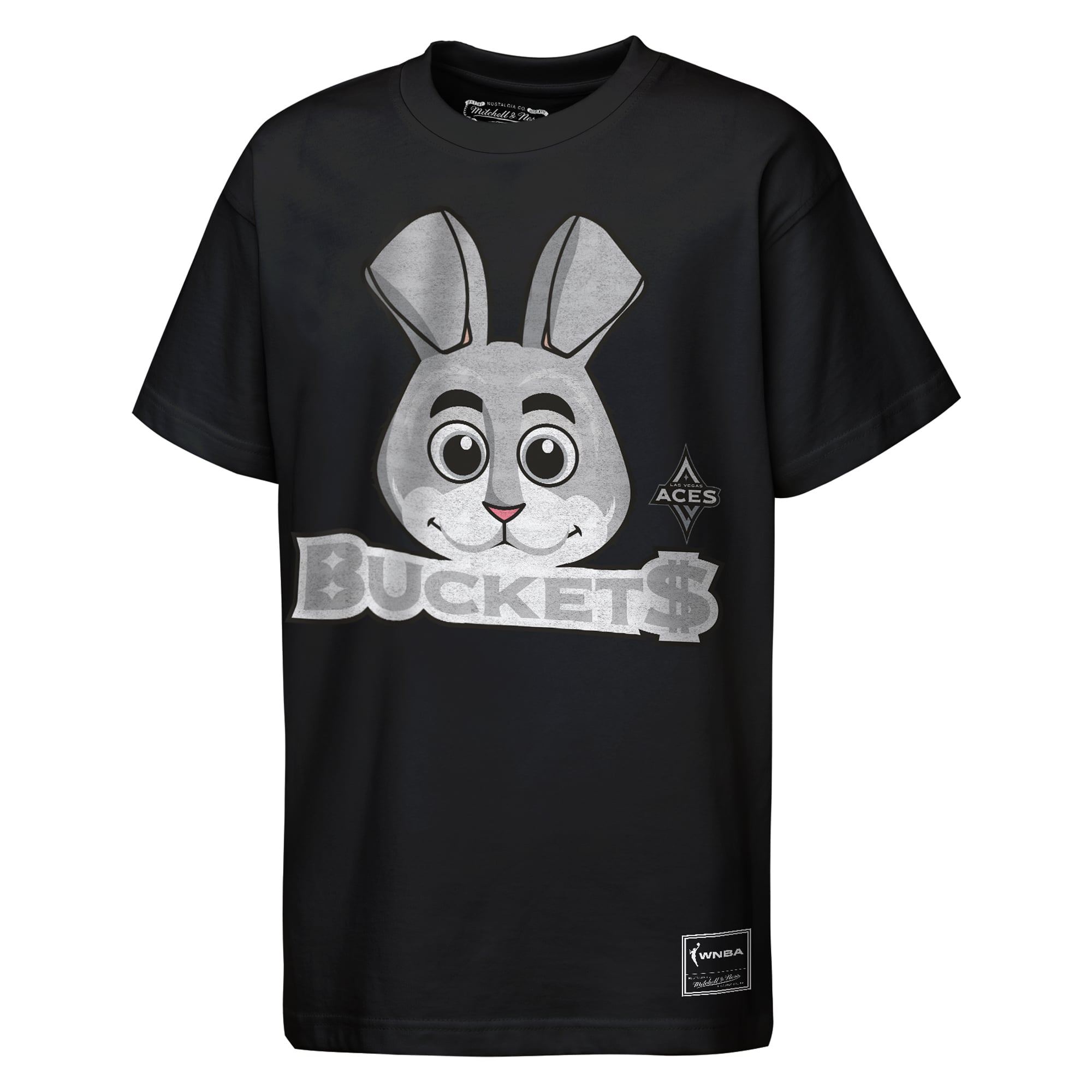 Youth Mitchell & Ness Black Las Vegas Aces Mascot Big Face Heavyweight T-Shirt