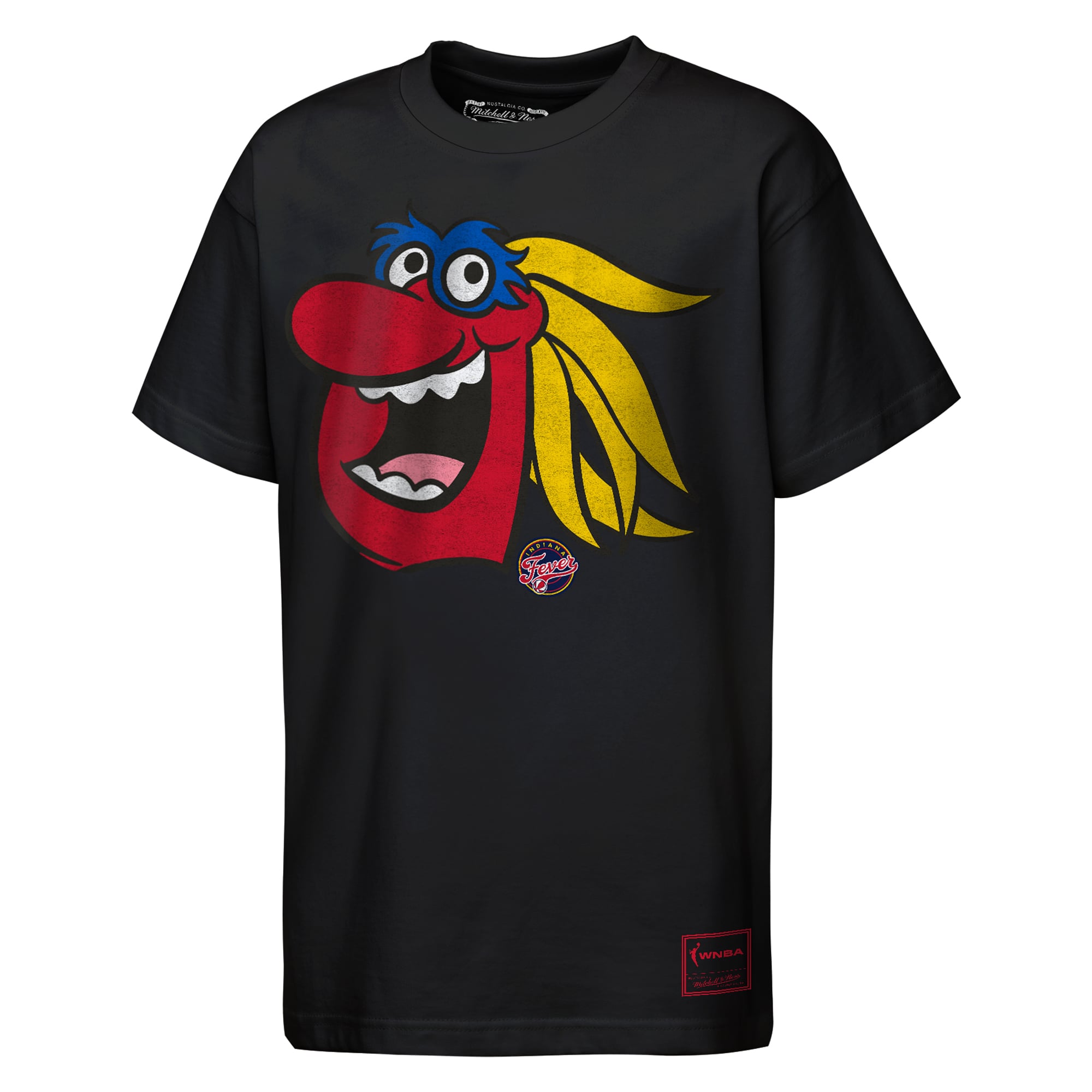 Youth Mitchell & Ness  Black Indiana Fever Mascot Big Face Heavyweight T-Shirt