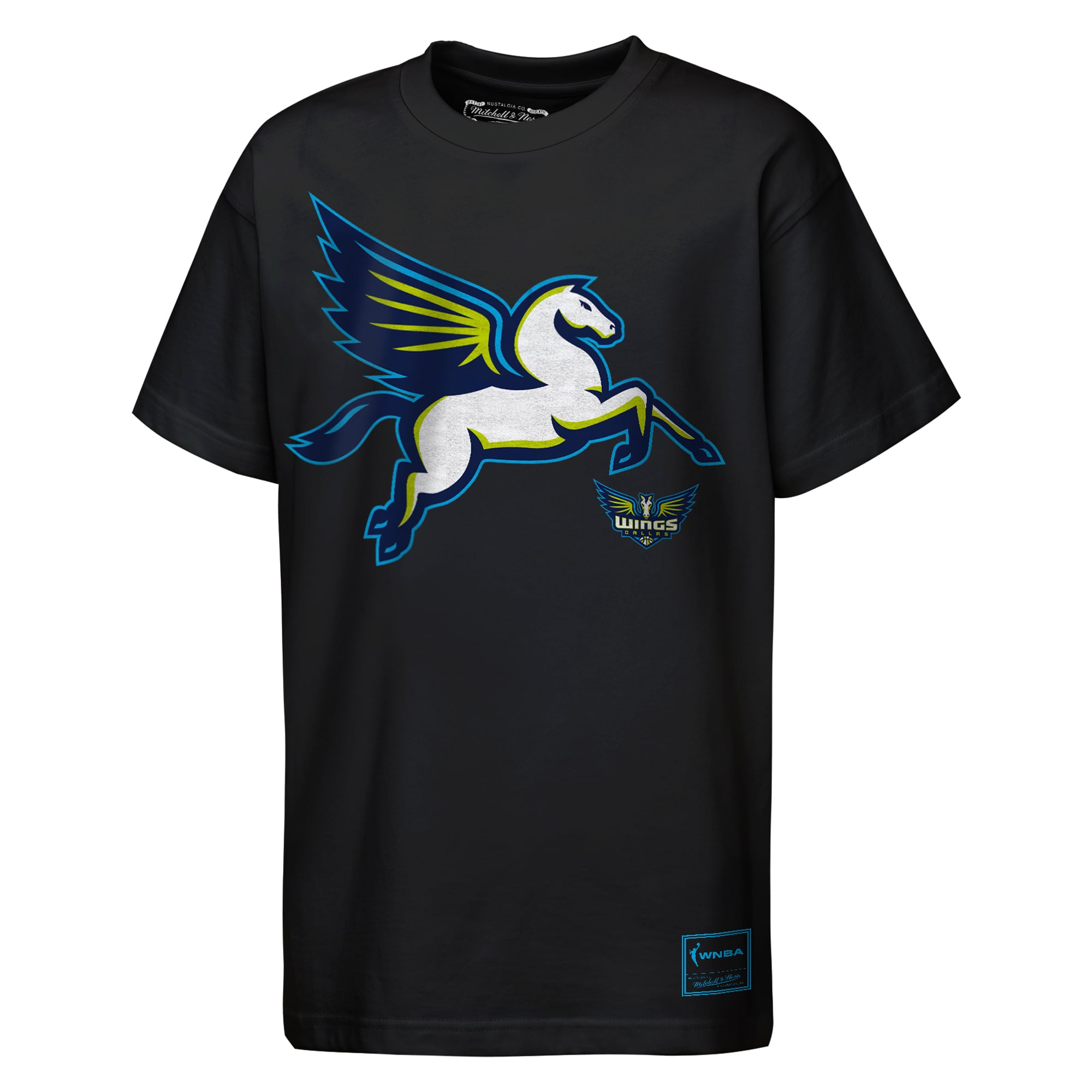 Youth Mitchell & Ness  Black Dallas Wings Mascot Big Face Heavyweight T-Shirt