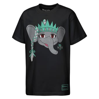 Youth Mitchell & Ness Black New York Liberty Mascot Big Face Heavyweight T-Shirt
