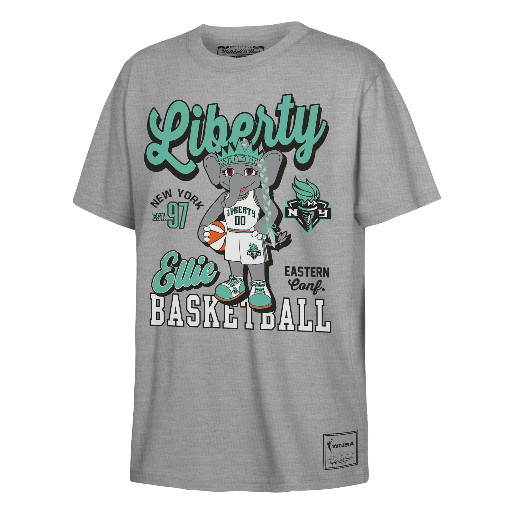Youth Mitchell & Ness  Heather Gray New York Liberty That Girl T-Shirt