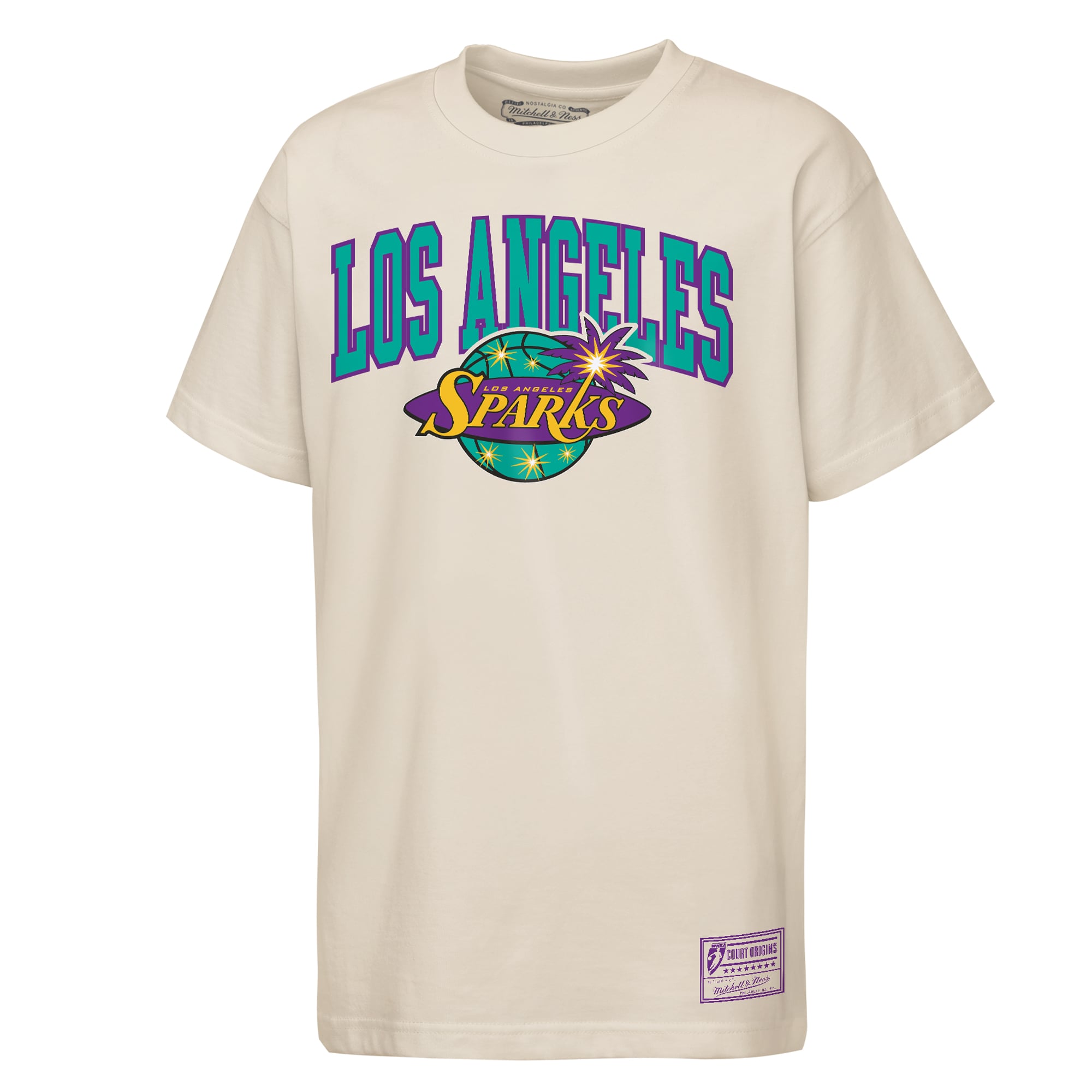 Youth Mitchell & Ness Cream Los Angeles Sparks Court Royalty T-Shirt