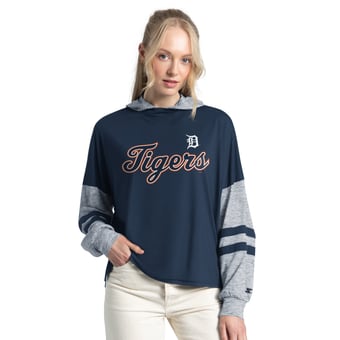 Women's Starter  Navy Detroit Tigers Fuel Up Lightweight Hoodie