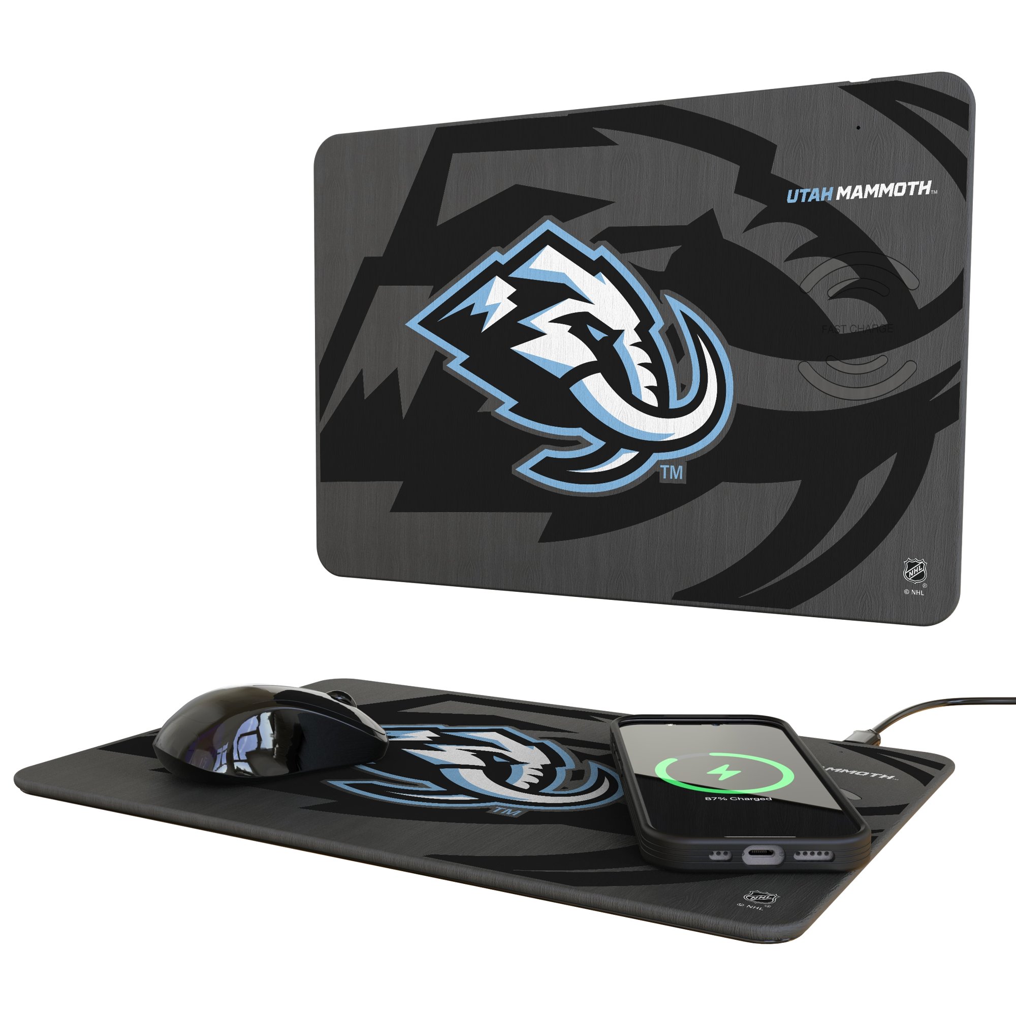 Keyscaper Utah Mammoth Tilt 15W Fast Wireless Charger and Mouse Pad