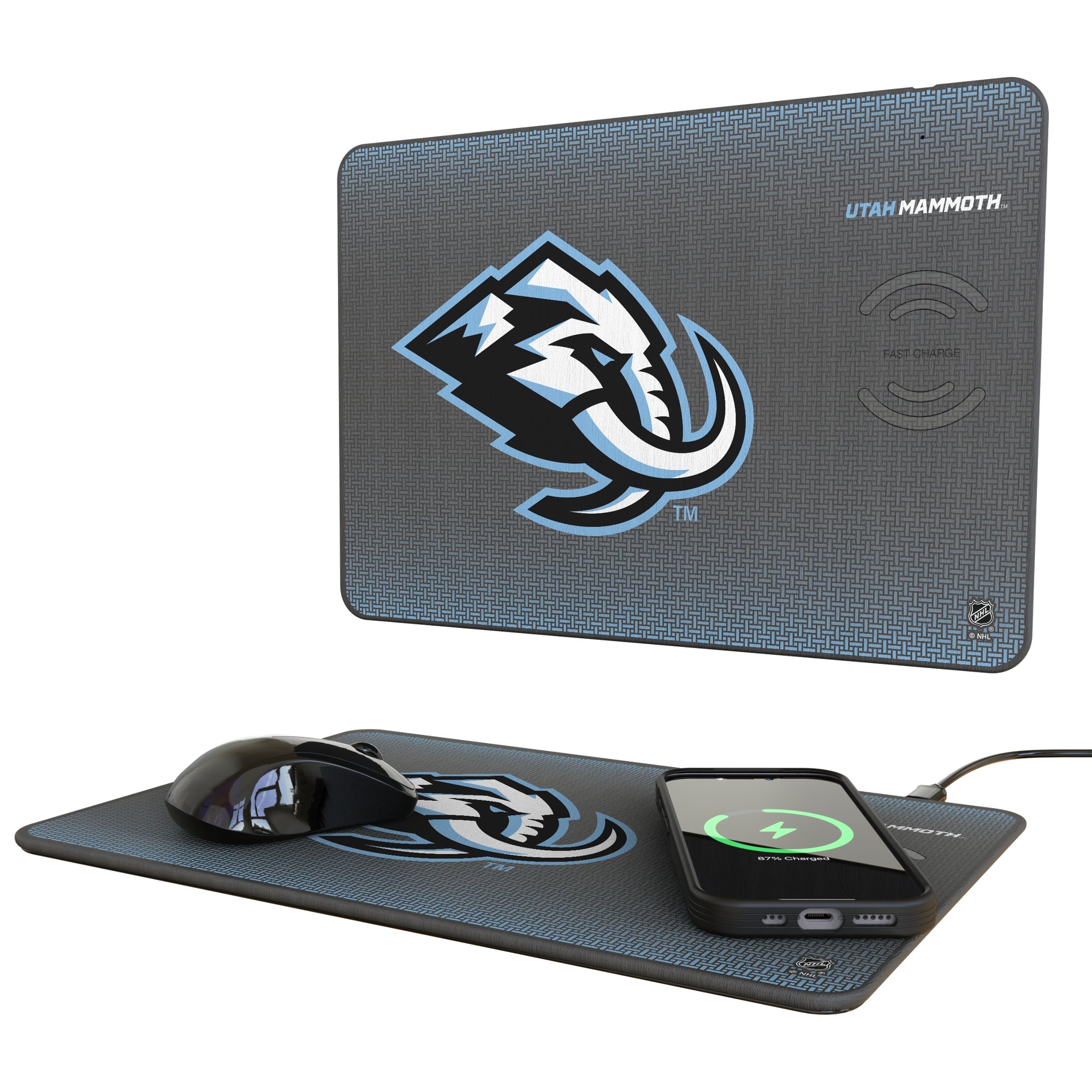 Keyscaper Utah Mammoth Linen Print 15W Fast Wireless Charger and Mouse Pad