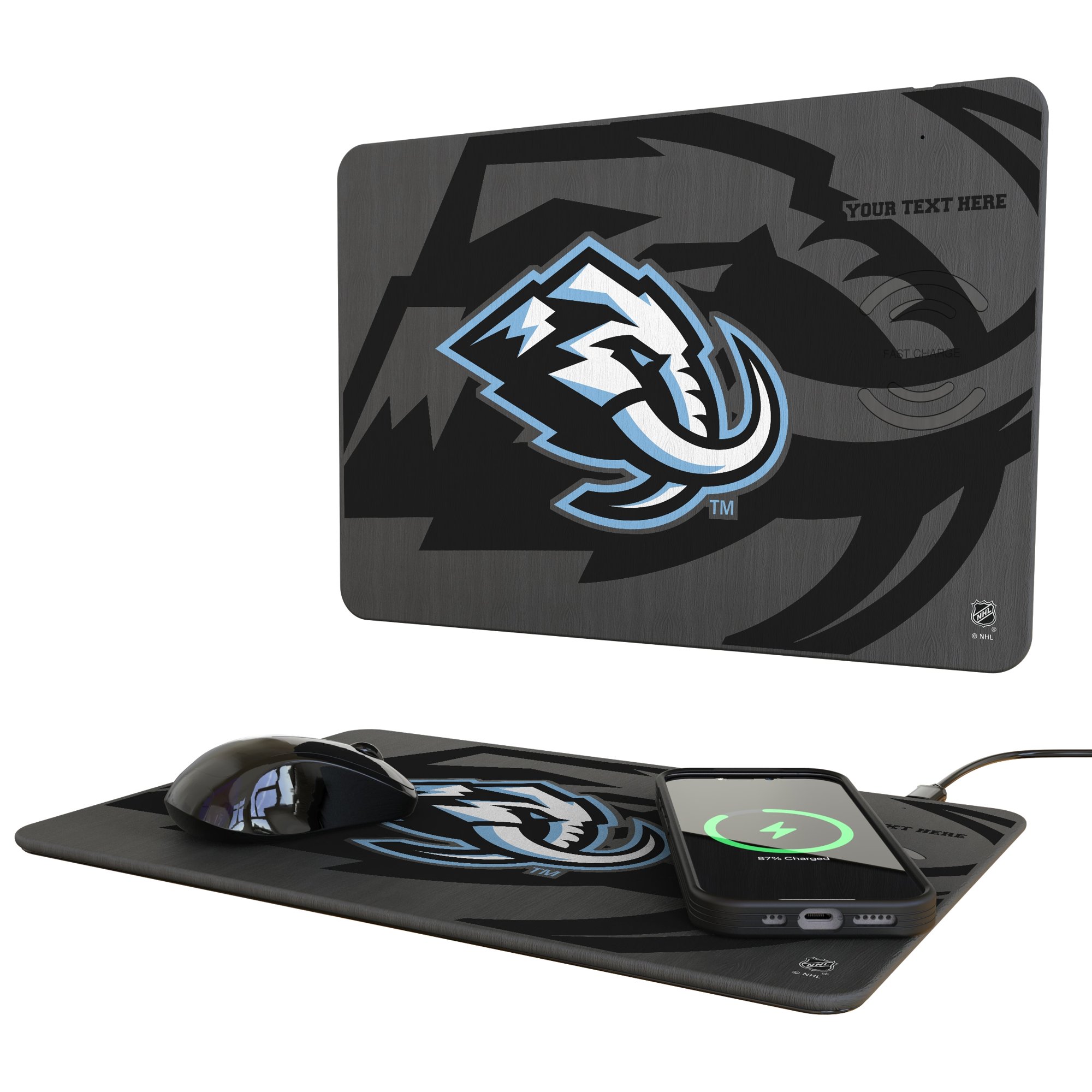 Keyscaper Utah Mammoth Personalized Tilt 15W Fast Wireless Charger and Mouse Pad