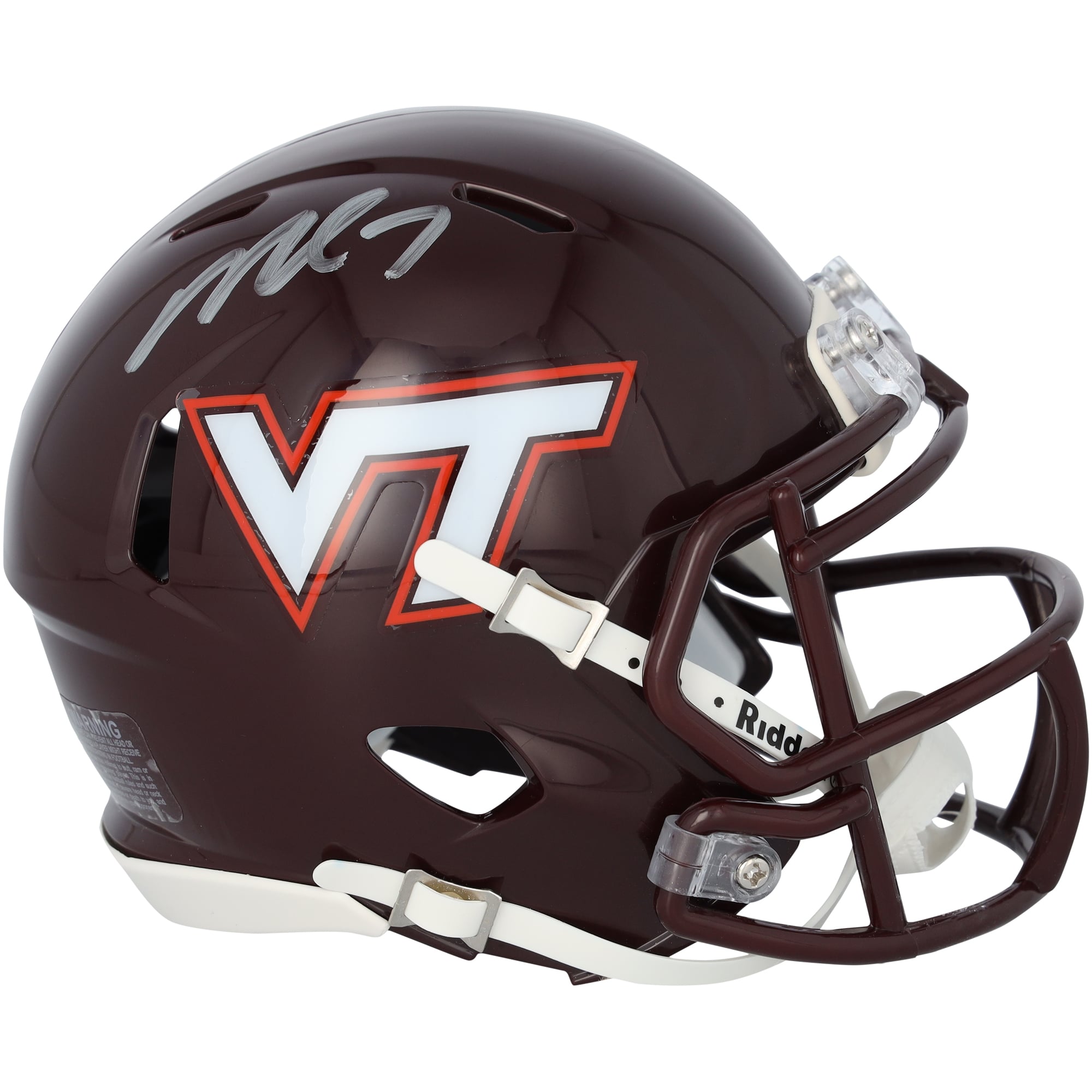 Michael Vick Virginia Tech Hokies Autographed Riddell Maroon Speed Mini Helmet