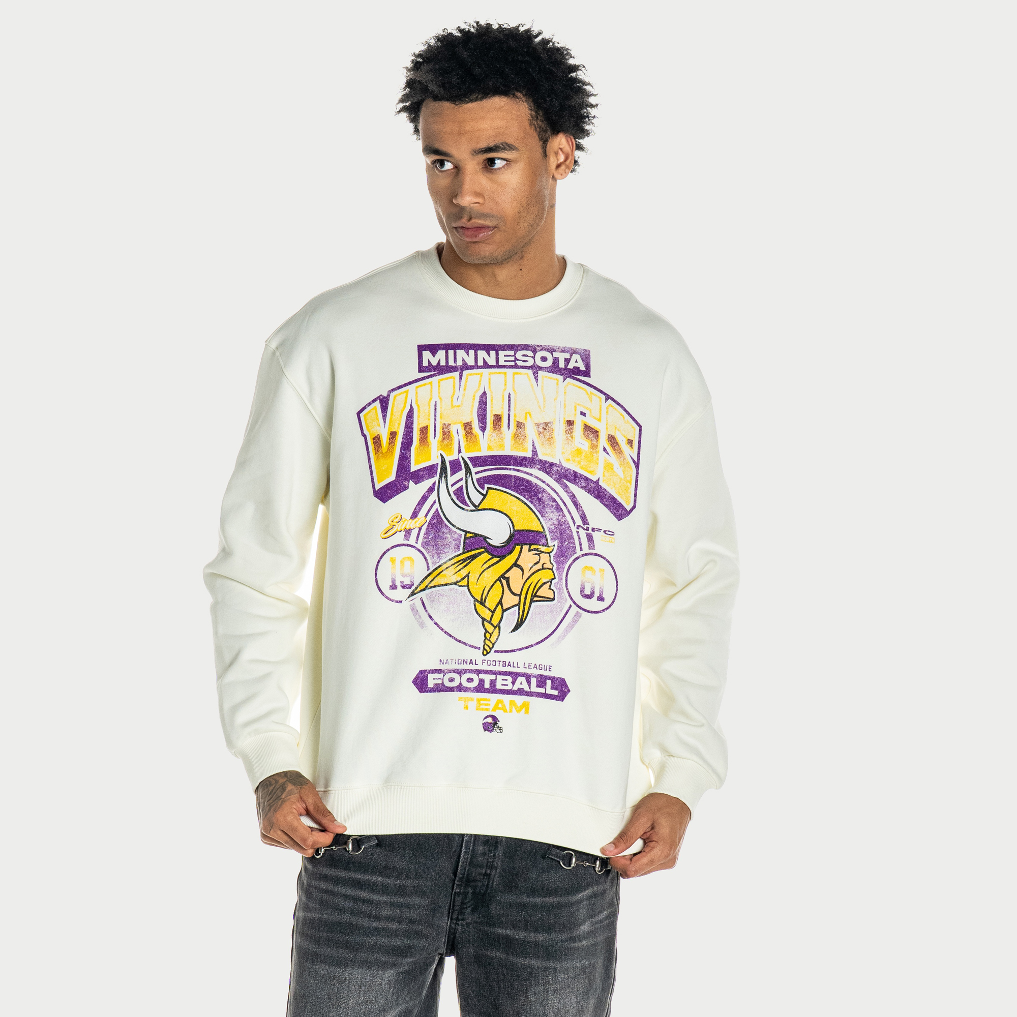Unisex The Wild Collective  Cream Minnesota Vikings Graphic Sweatshirt
