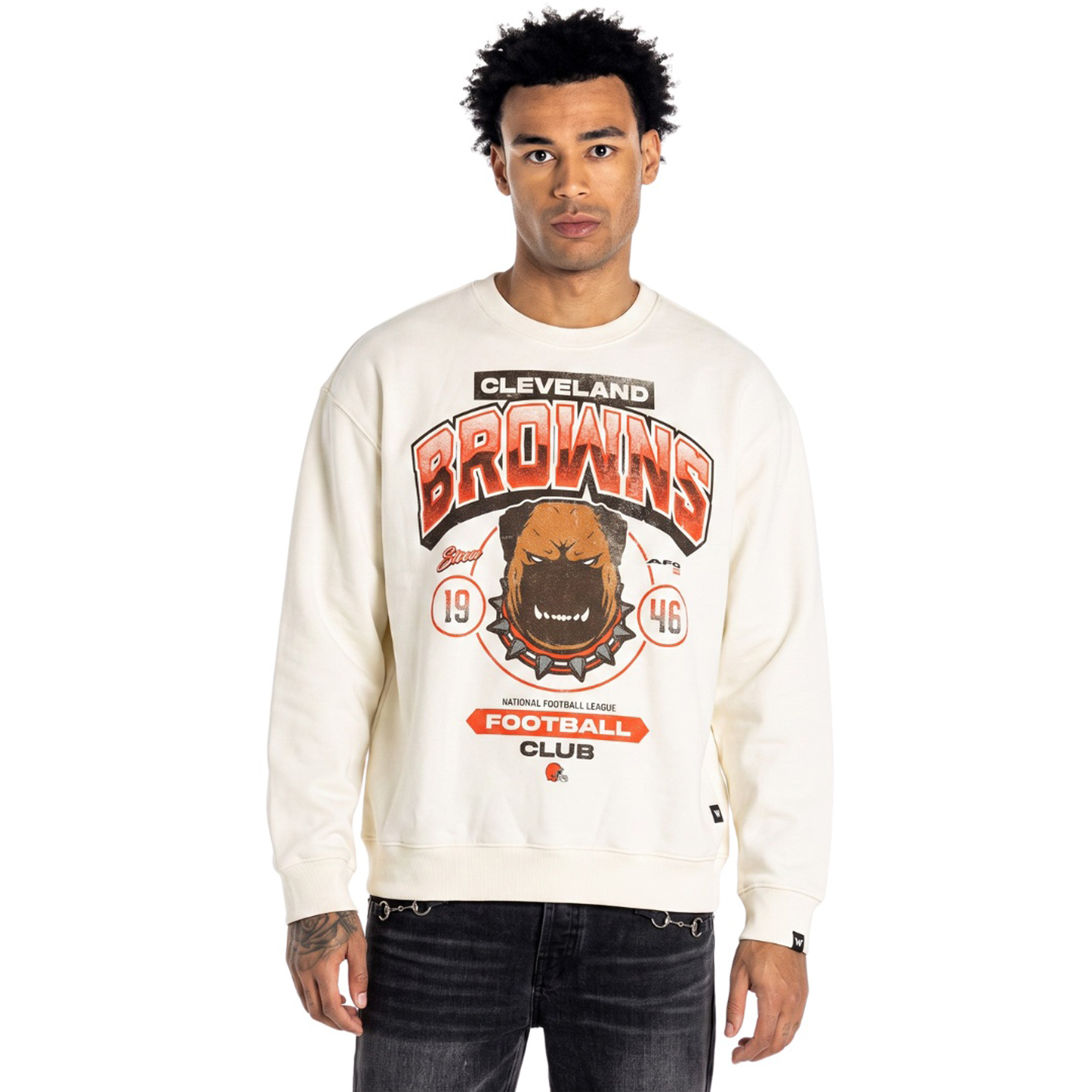 Unisex The Wild Collective  Cream Cleveland Browns Graphic Sweatshirt