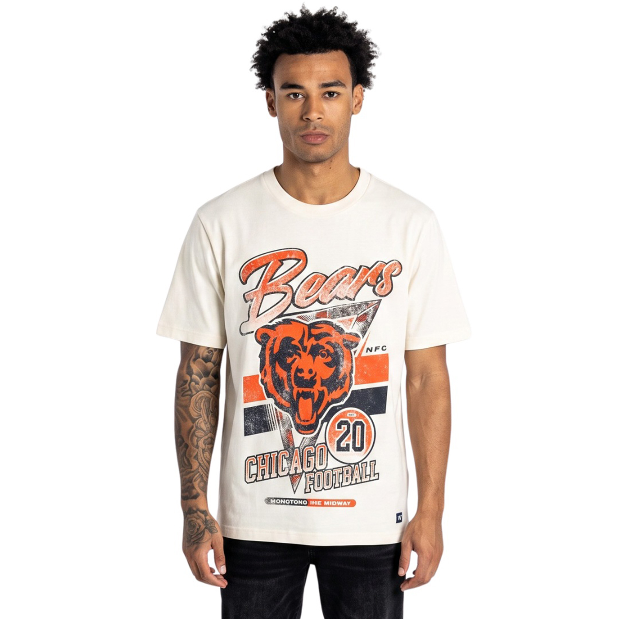 Unisex The Wild Collective Cream Chicago Bears Band T-Shirt
