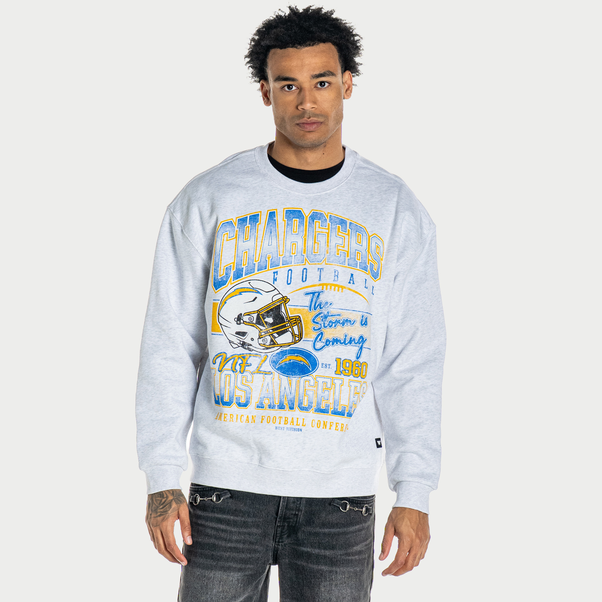Unisex The Wild Collective  Los Angeles Chargers Heather Gray Graphic Sweatshirt