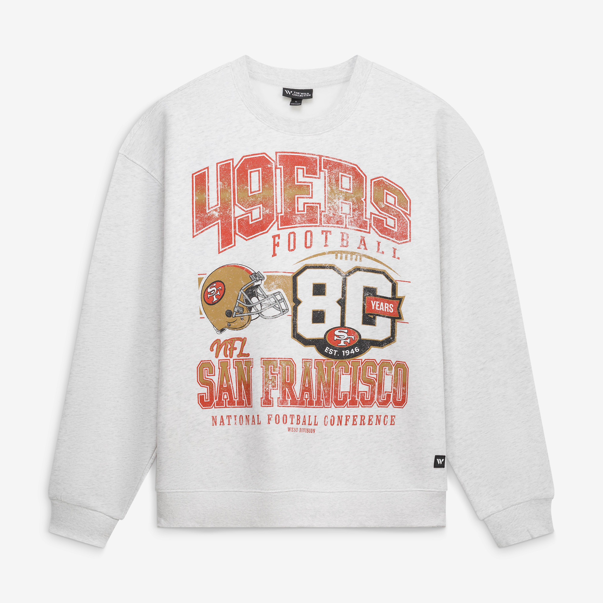 The Wild Collective Men's and Women's San Francisco 49ers Heather Gray Graphic Sweatshirt - Heather Gray