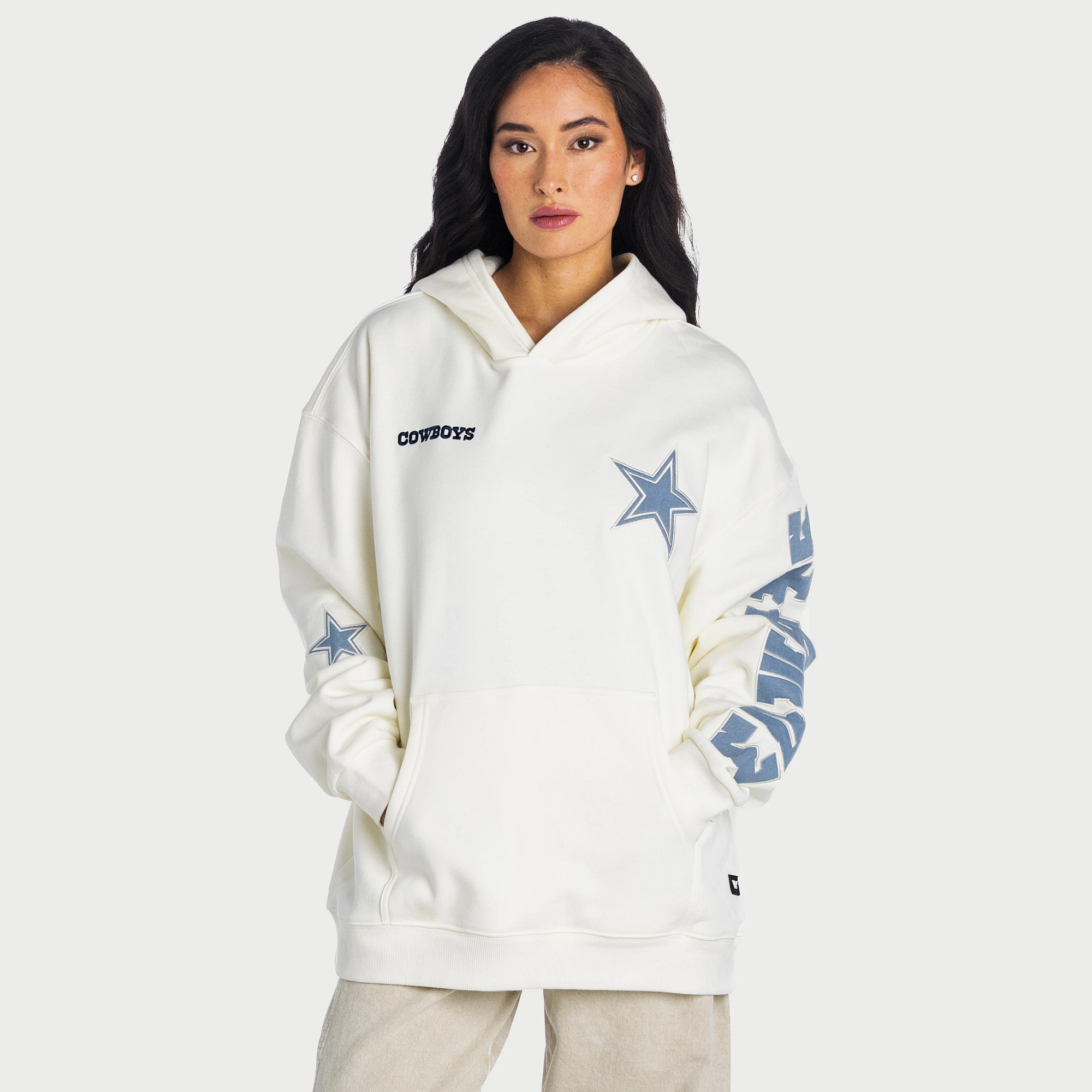 Unisex The Wild Collective Dallas Cowboys Cream Oversized Hoodie