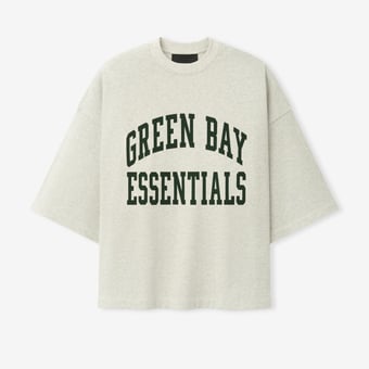 Unisex Fear of God x NFL Oatmeal Green Bay Packers Merch T-Shirt