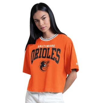 Women's Starter  Orange Baltimore Orioles Ace Cropped T-Shirt