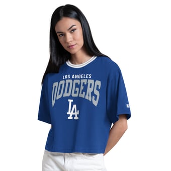 Women's Starter  Royal Los Angeles Dodgers Ace Cropped T-Shirt