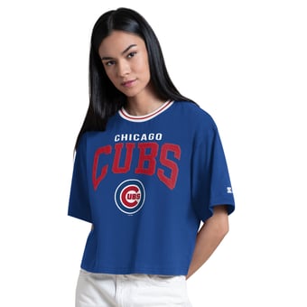 Women's Starter  Royal Chicago Cubs Ace Cropped T-Shirt