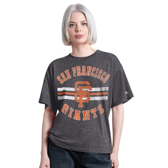 Women's Starter  Charcoal San Francisco Giants Jump Shot Boyfriend Tri-Blend T-Shirt