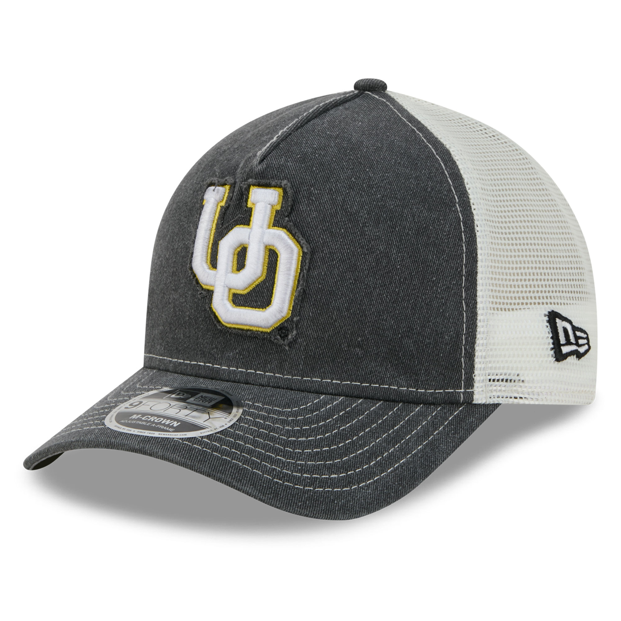 Unisex New Era Green Oregon Ducks Faded A-Frame 9FORTY Adjustable Trucker Hat
