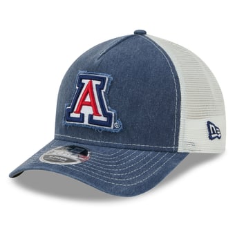 Unisex New Era Navy Arizona Wildcats Faded A-Frame 9FORTY Adjustable Trucker Hat