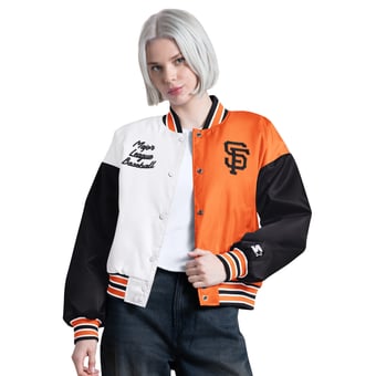 Women's Starter  White San Francisco Giants Game On Full-Snap Varsity Jacket