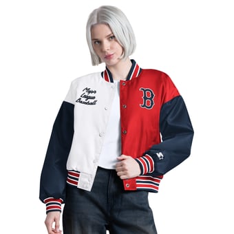 Women's Starter  White Boston Red Sox Game On Full-Snap Varsity Jacket