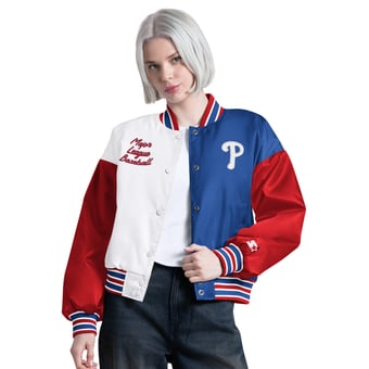 Women's Starter  White Philadelphia Phillies Game On Full-Snap Varsity Jacket