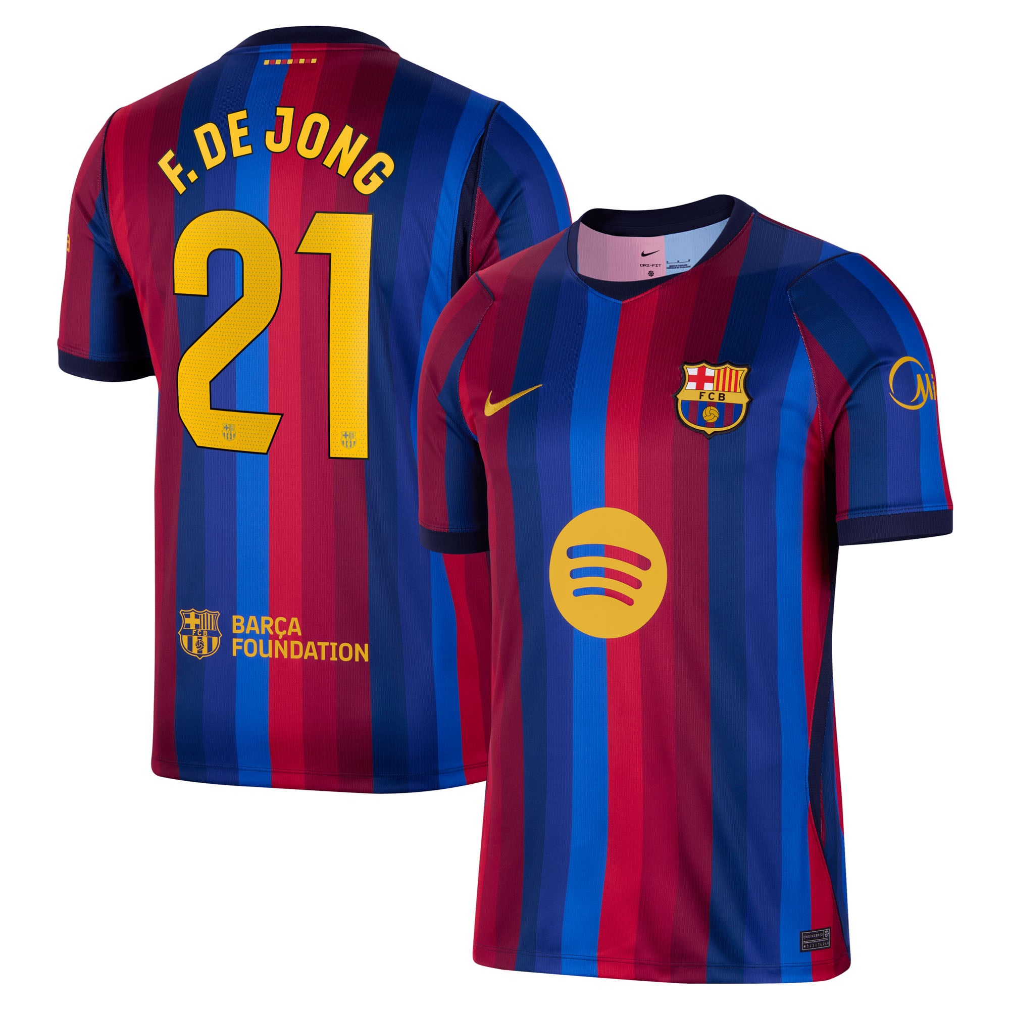Men's Nike Frenkie de Jong Red Barcelona 2026/27 Home Stadium Replica Jersey