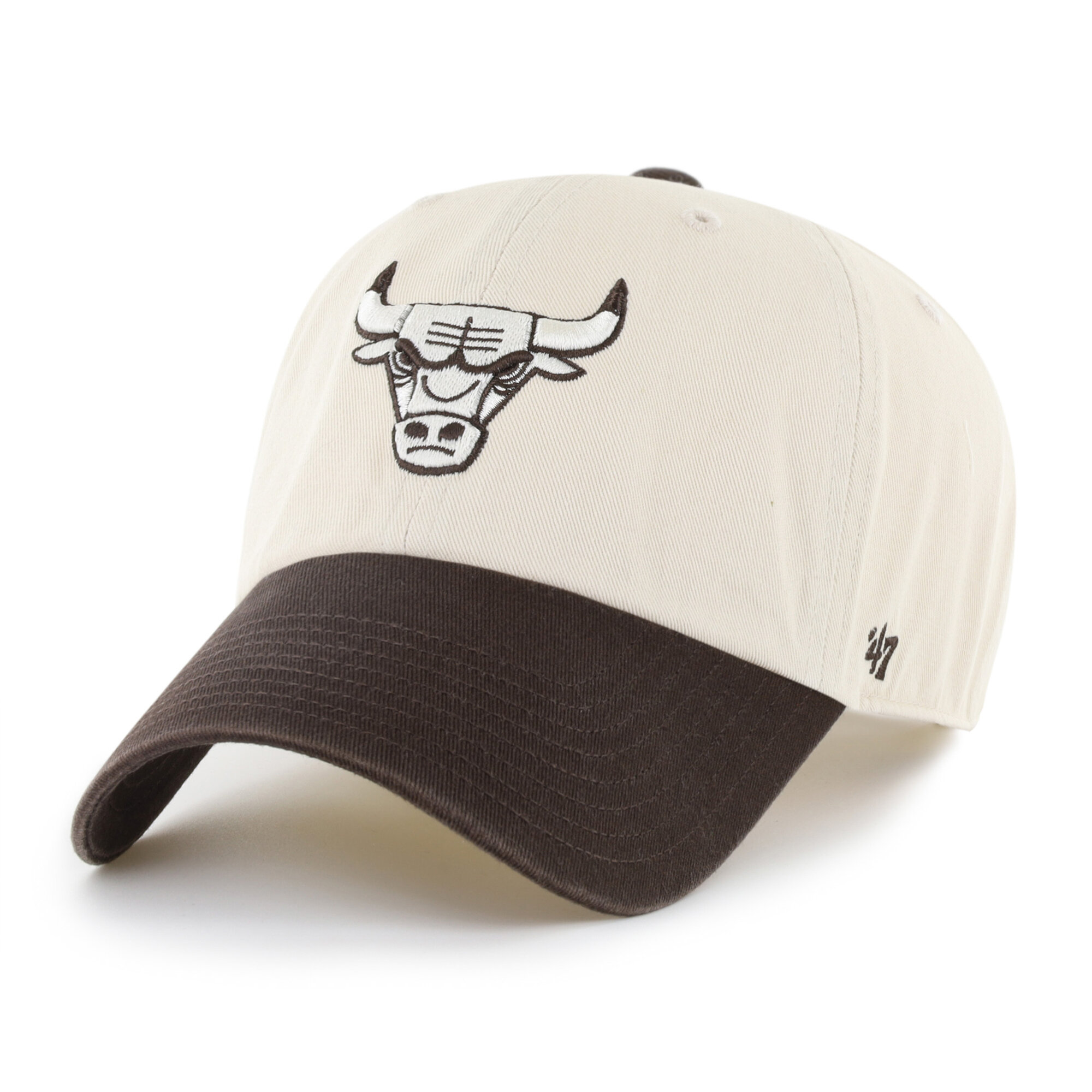 Men's '47 Natural/Brown Chicago Bulls Two-Tone Clean Up Adjustable Hat