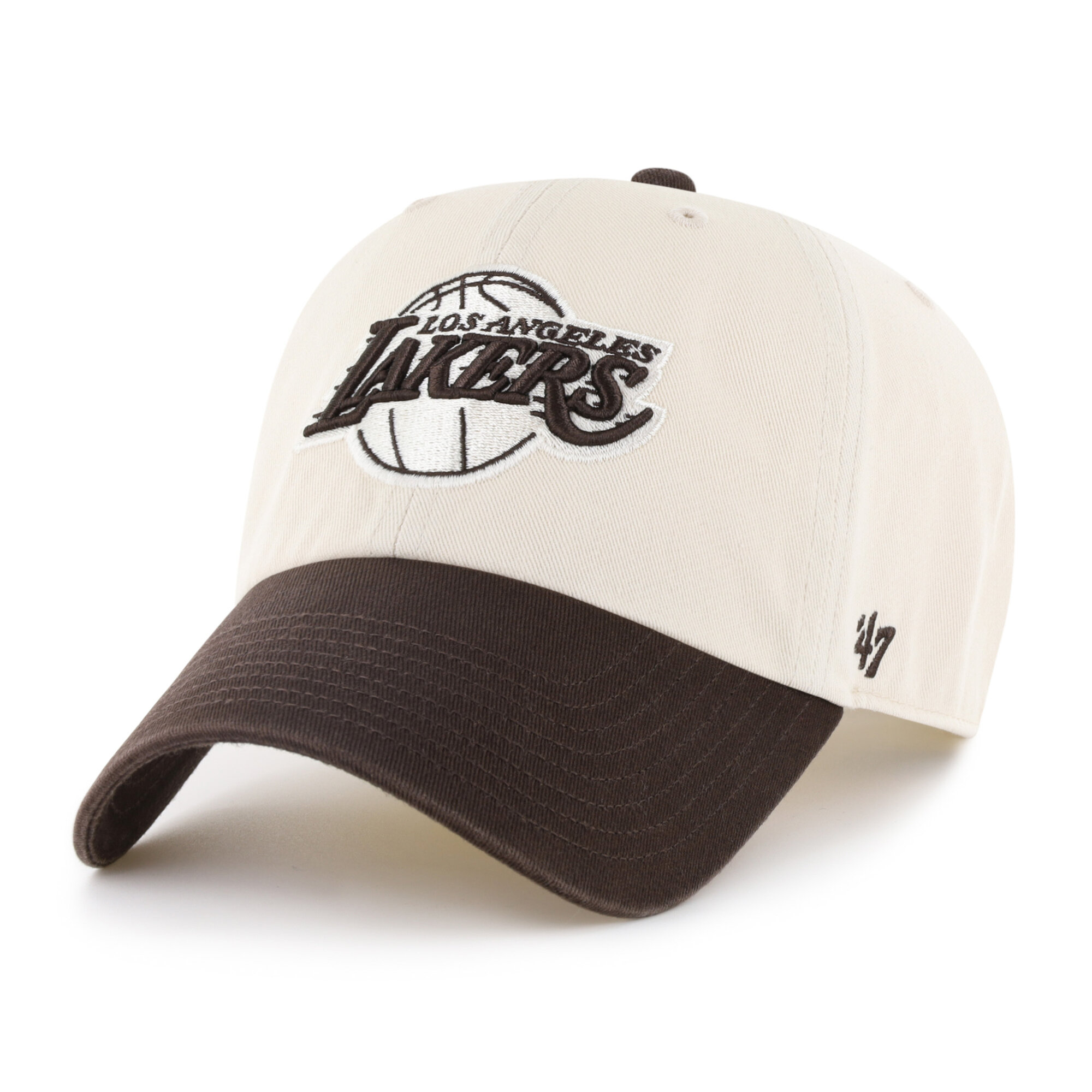 Men's '47 Natural/Brown Los Angeles Lakers Two-Tone Clean Up Adjustable Hat