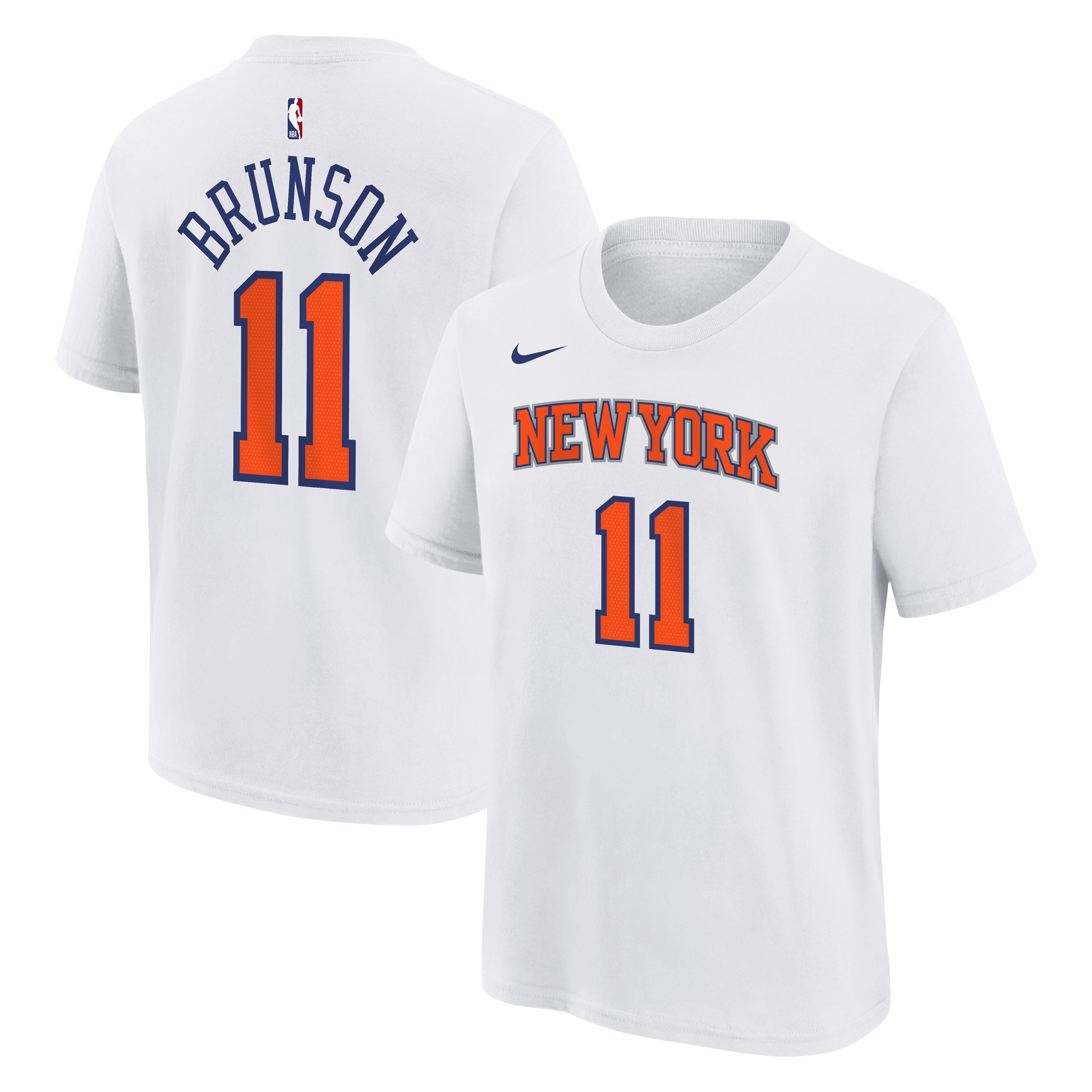 Youth Nike Jalen Brunson White New York Knicks Association Name & Number T-Shirt