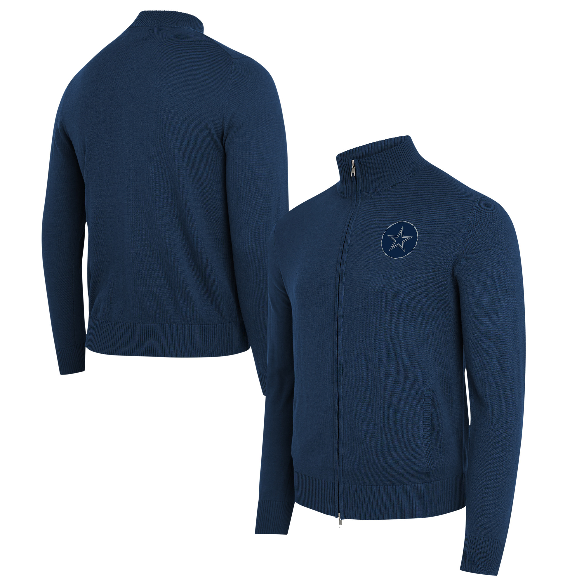 Men's J. Palmer Navy Dallas Cowboys All-Season Full-Zip Sweater