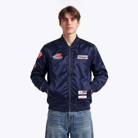 Verstappen Racing x Mitchell & Ness Karting Satin Bomber Jacket - Navy - Unisex