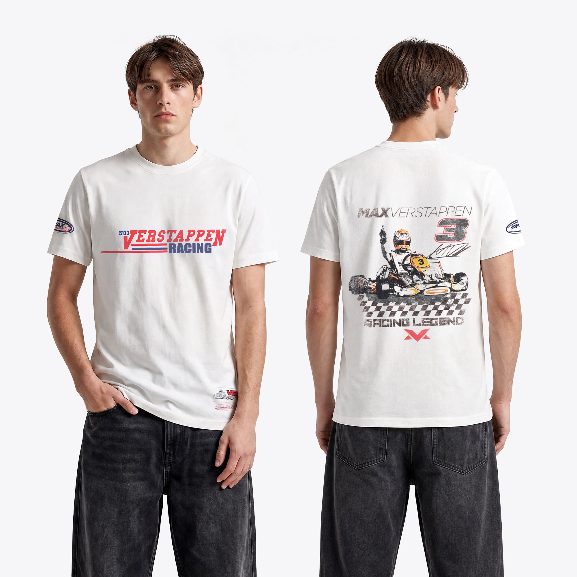 Camiseta Max Verstappen X Mitchell & Ness Karting - Blanco roto - Unisex