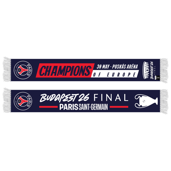 Écharpe PSG Champions d'Europe 2026 - Bleu