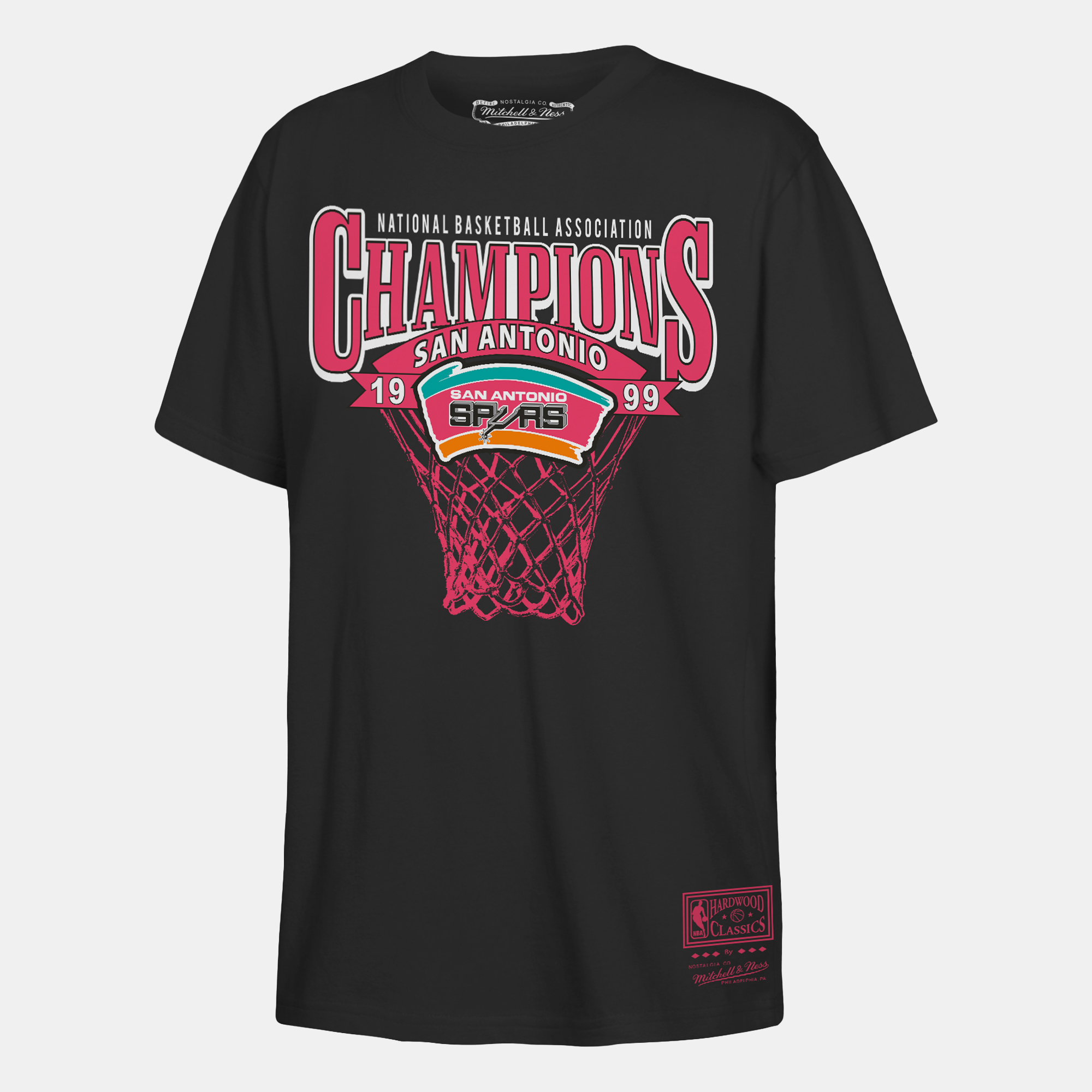 Mitchell & Ness Big Boys' and Girls' Black San Antonio Spurs 1999 Nba Champions T-Shirt - Black