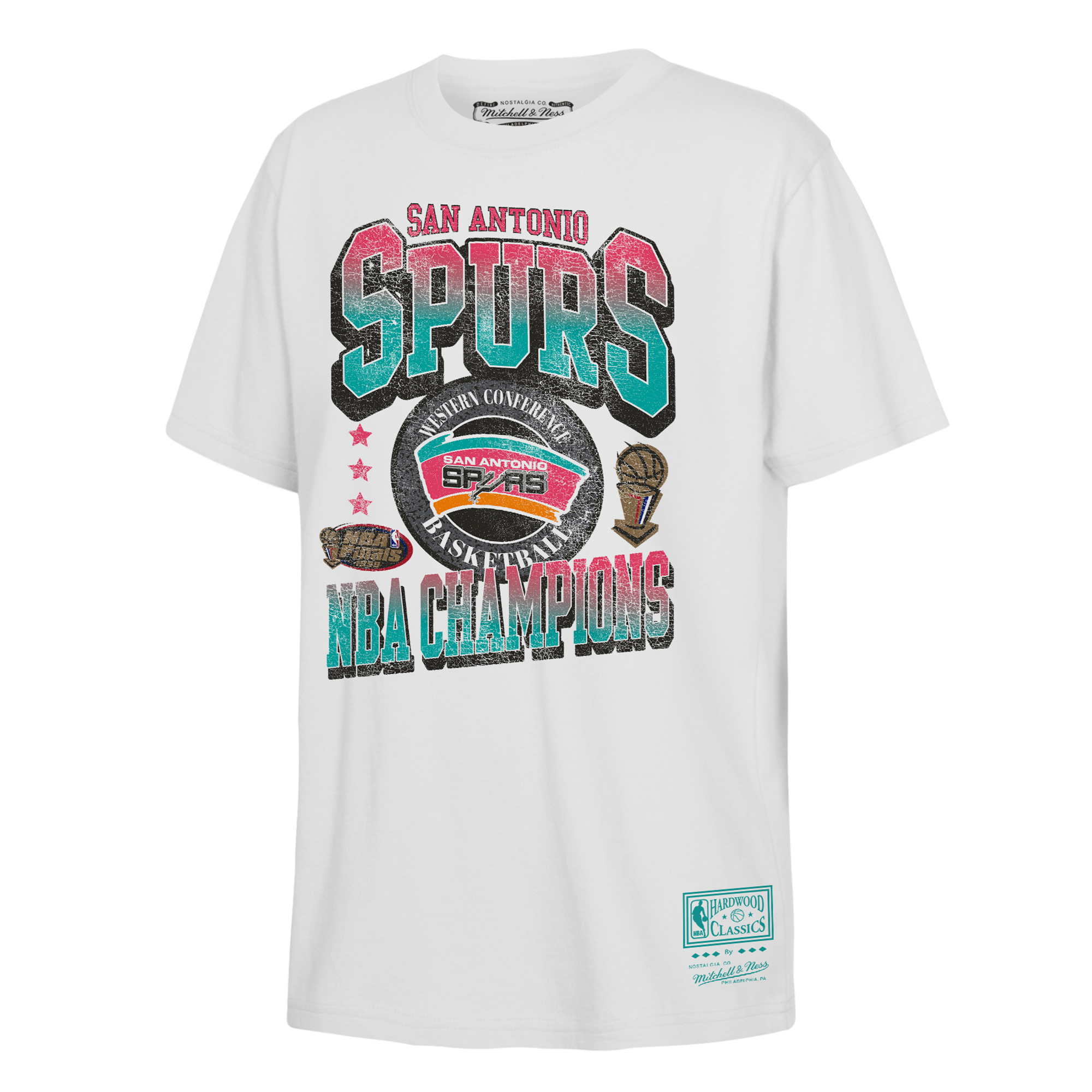 Youth Mitchell & Ness  White San Antonio Spurs 1999 NBA Finals City of Champions T-Shirt
