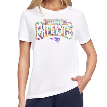 Women's Starter White New England Patriots Kaleidoscope Kickoff T-Shirt